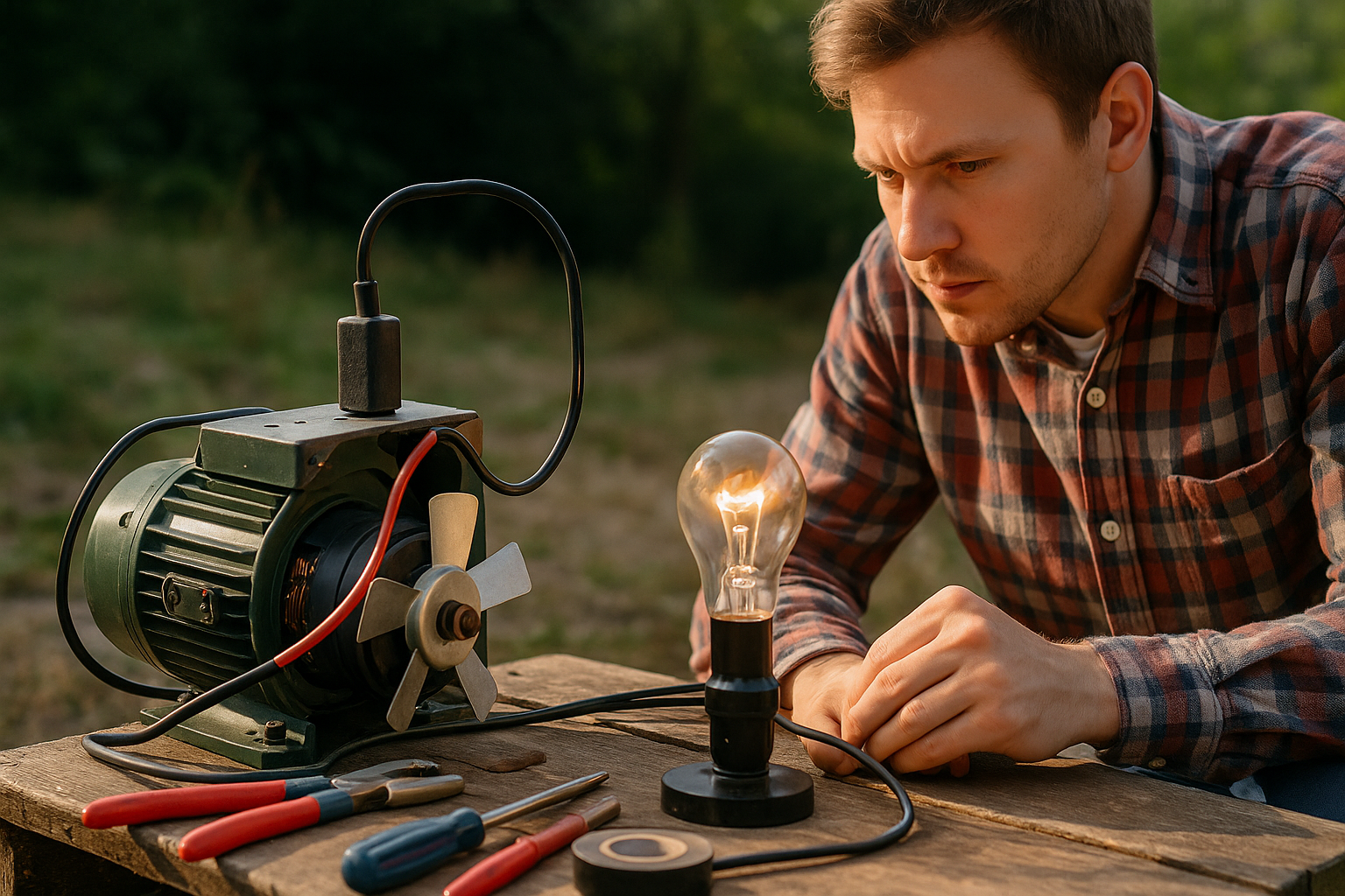 Testing homemade generator